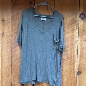 We the Free Women's green V-Neck Tee with pocket.